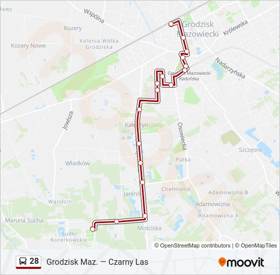 28 bus Line Map