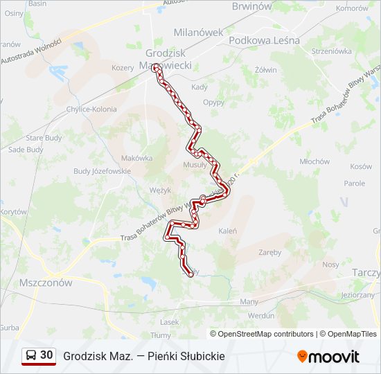 30 bus Line Map