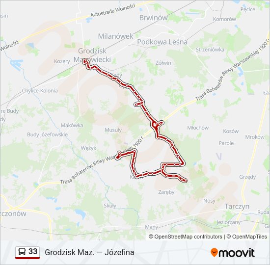 Автобус 33: карта маршрута