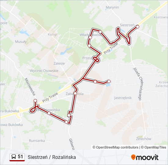 51 bus Line Map