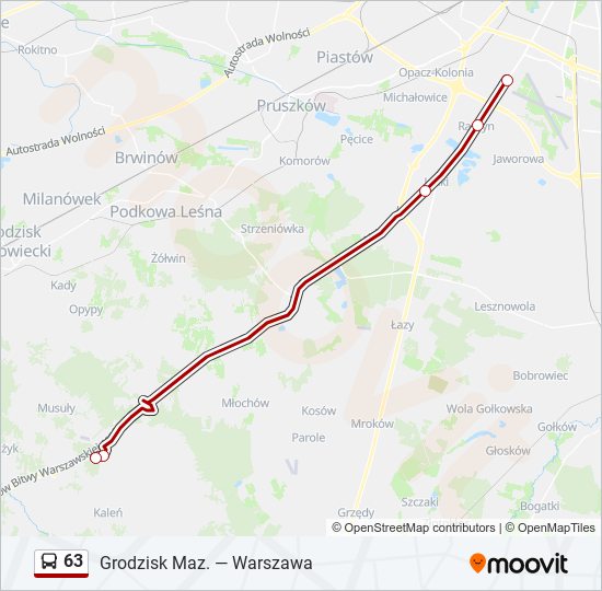 63 bus Line Map