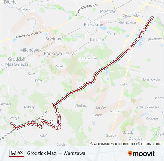 63 bus Line Map