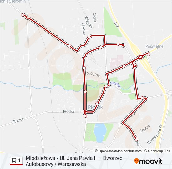 1 bus Line Map