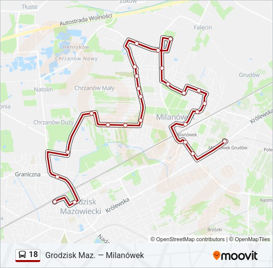 18 bus Line Map