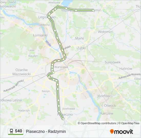 Поезд S40: карта маршрута