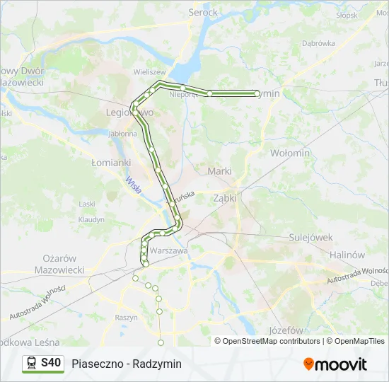 Поезд S40: карта маршрута