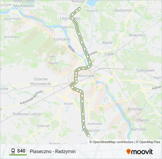 Поезд S40: карта маршрута