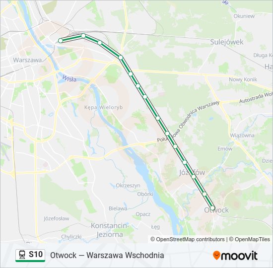 Поезд S10: карта маршрута