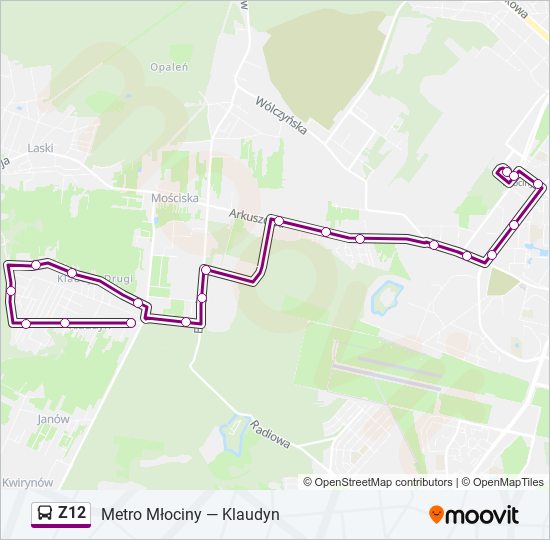 Z12 Bus Line Map