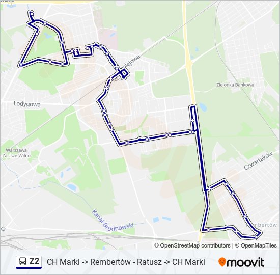 Z2 bus Line Map