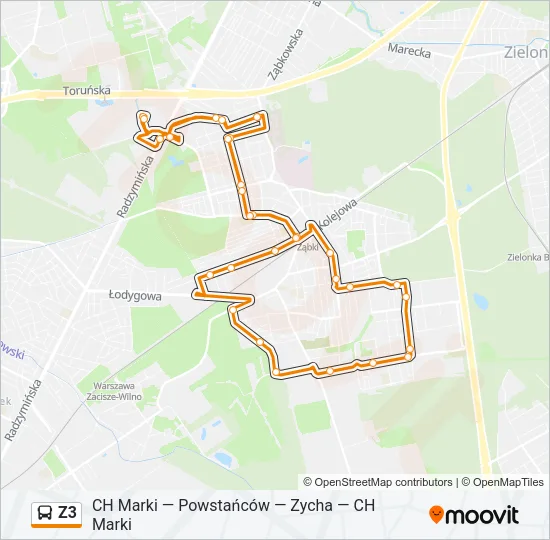 Z3 Bus Line Map