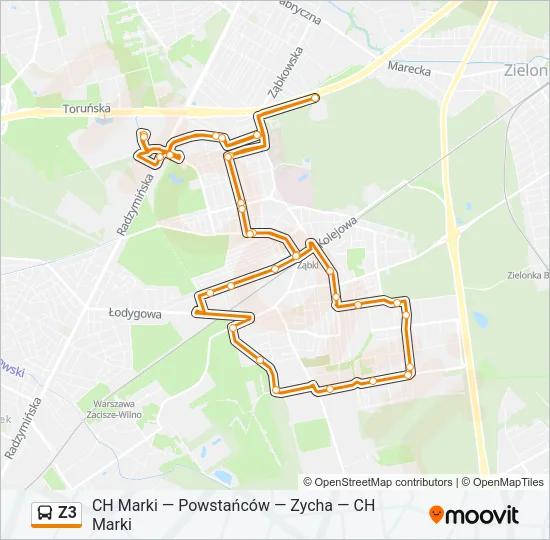 Z3 Bus Line Map