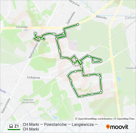 Z1 Bus Line Map
