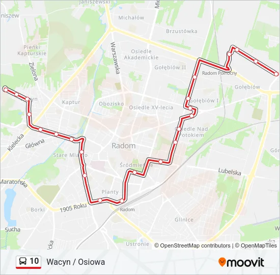 Автобус 10: карта маршрута