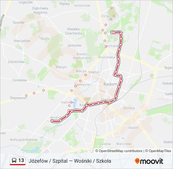 13 bus Line Map