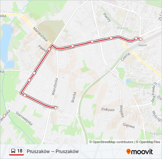 18 bus Line Map