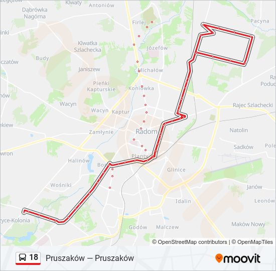 18 bus Line Map