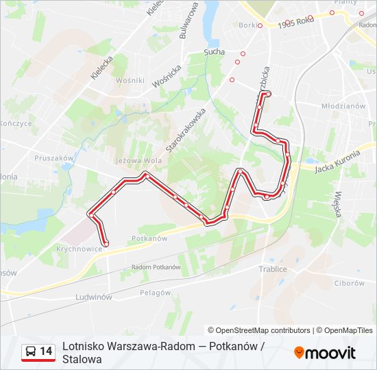 14 bus Line Map