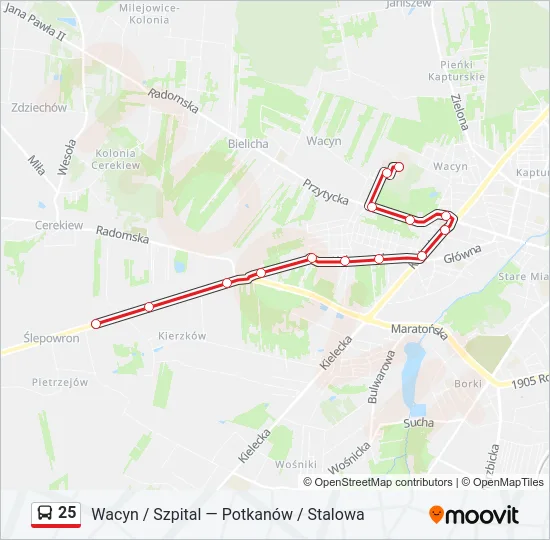 Автобус 25: карта маршрута