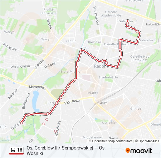 16 bus Line Map