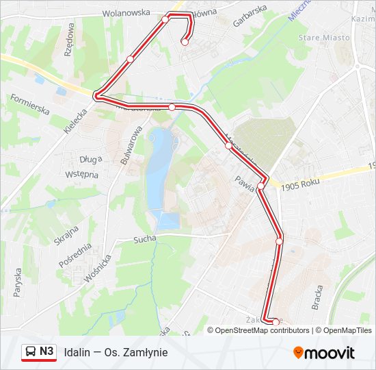 N3 bus Line Map