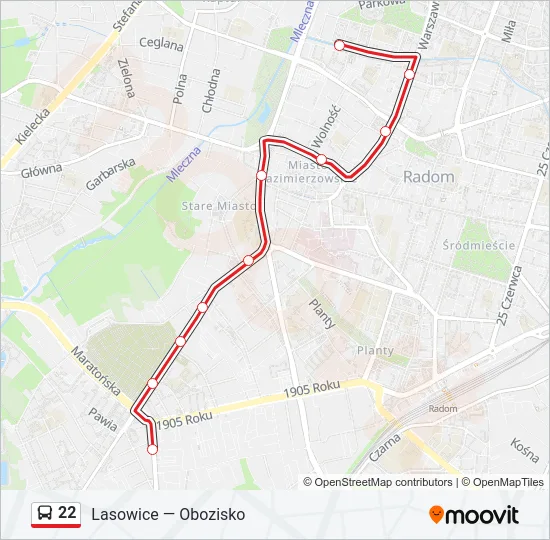 22 Bus Line Map