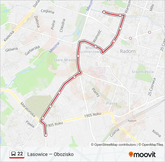 22 Bus Line Map