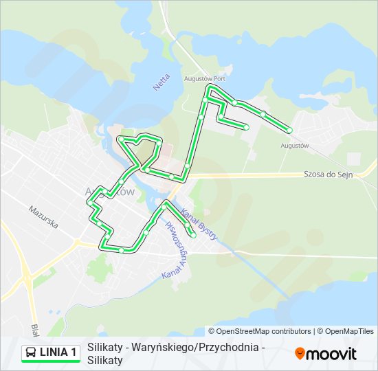 LINIA 1 bus Line Map