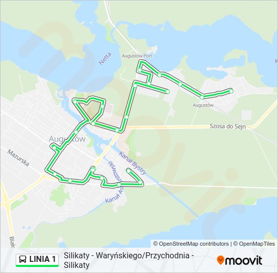 LINIA 1 bus Line Map