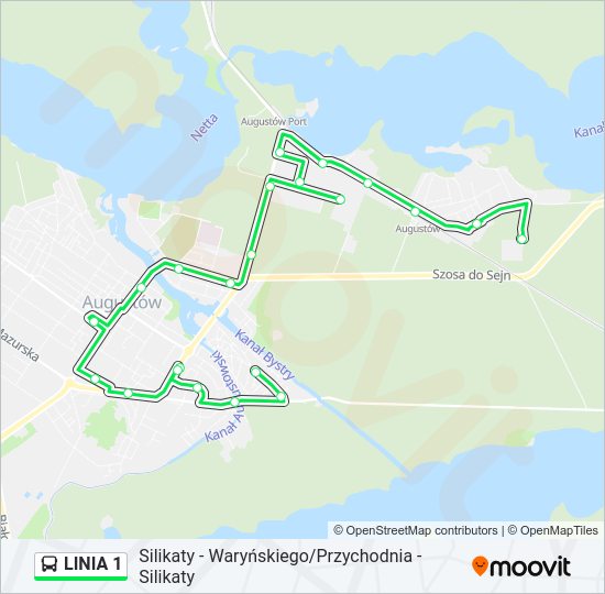 LINIA 1 bus Line Map