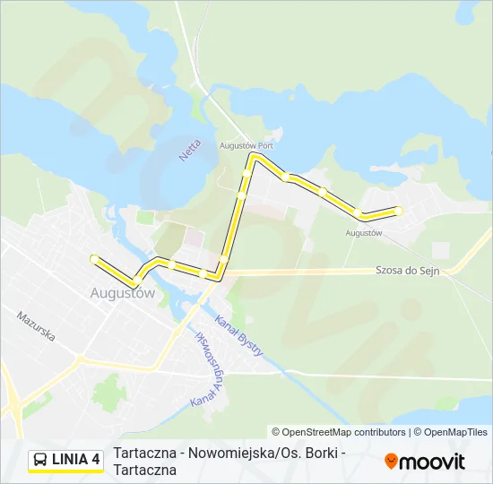 Автобус LINIA 4: карта маршрута