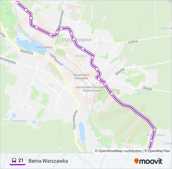 21 bus Line Map