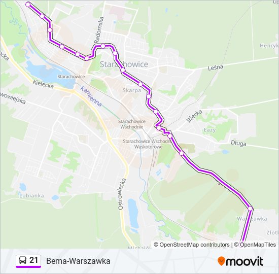 21 bus Line Map