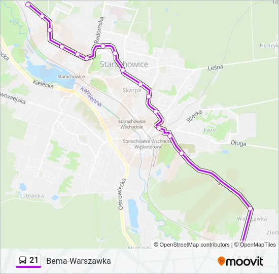 21 Bus Line Map