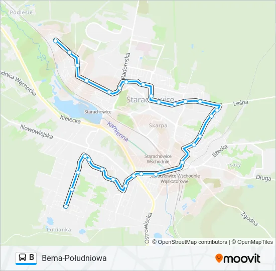 Автобус B: карта маршрута