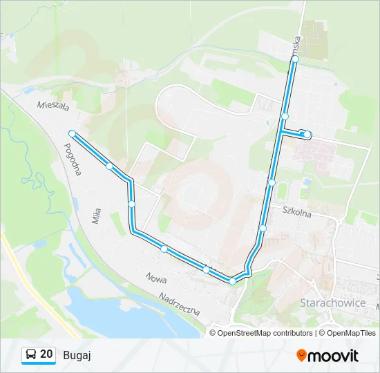 Автобус 20: карта маршрута