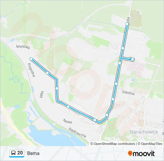 Автобус 20: карта маршрута