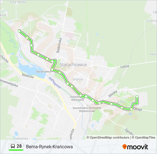 28 bus Line Map