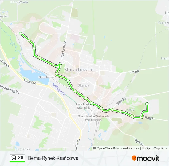 Автобус 28: карта маршрута