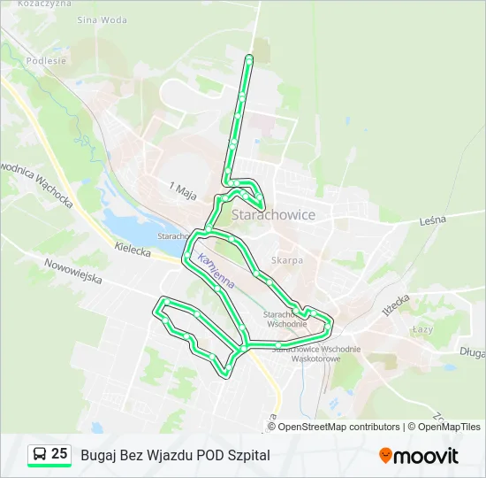 Автобус 25: карта маршрута