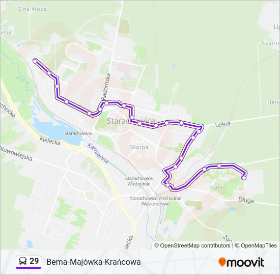 Автобус 29: карта маршрута