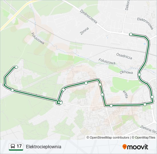 17 bus Line Map