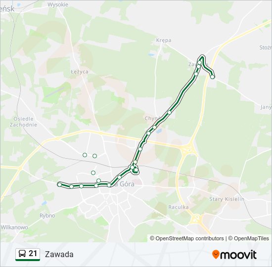 21 bus Line Map