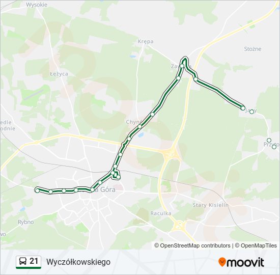 21 bus Line Map