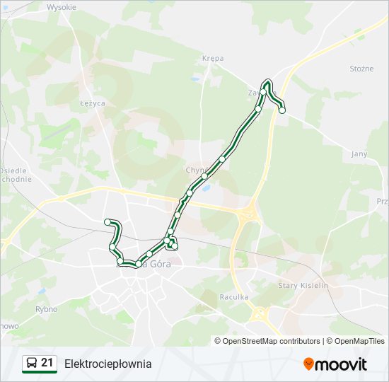 21 bus Line Map