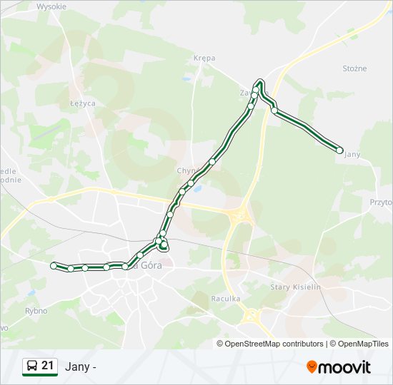 21 bus Line Map