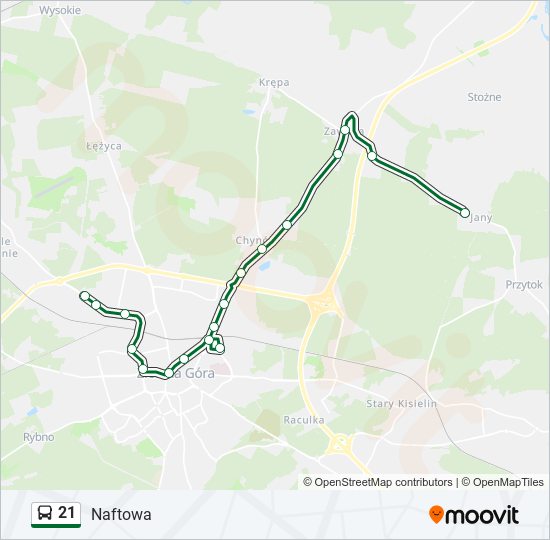 21 bus Line Map