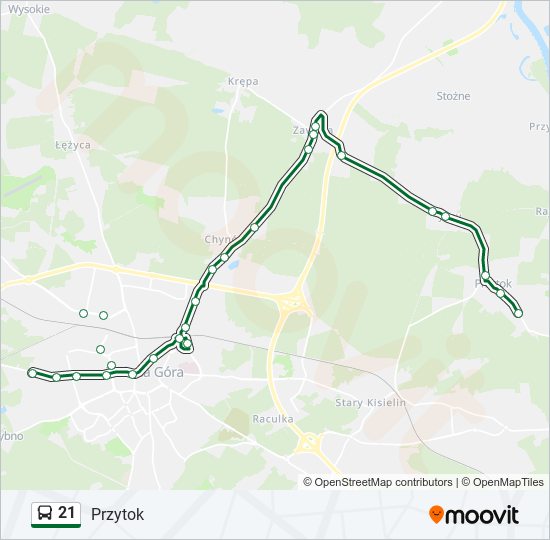 21 bus Line Map