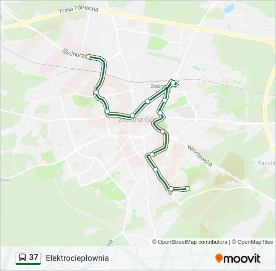 Автобус 37: карта маршрута