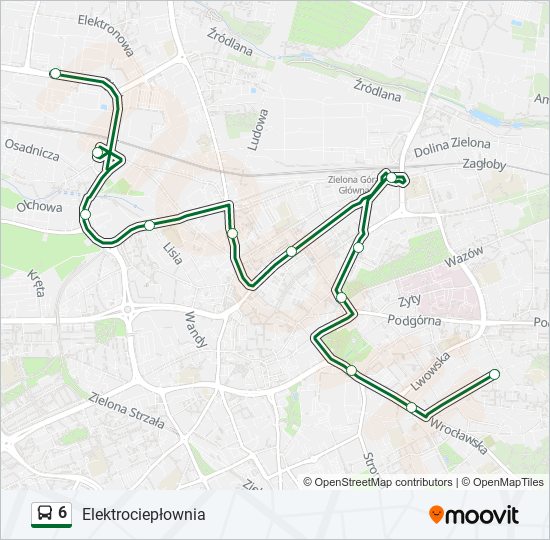 6 bus Line Map